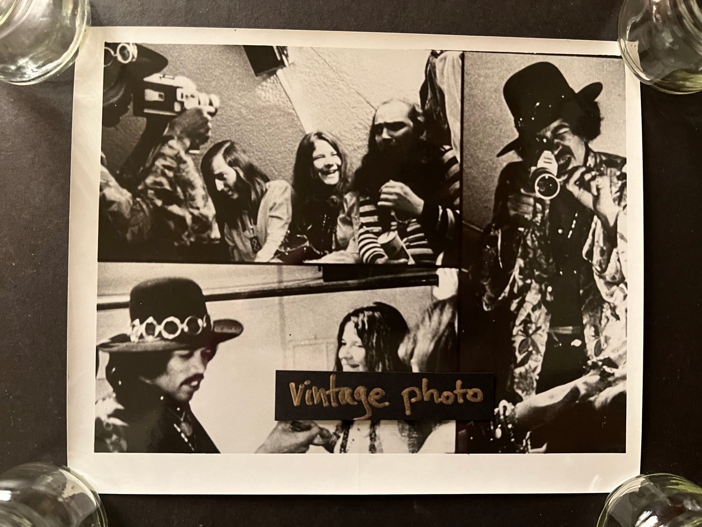 Jimi Hendrix, Janis Joplin - Original Vintage Photo Collage - Unknown Photographer