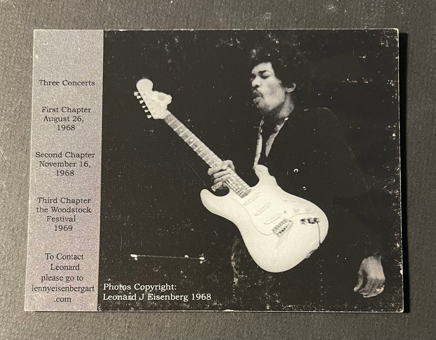 Jimi Hendrix - Post Card @Leonard J. Eisenberg