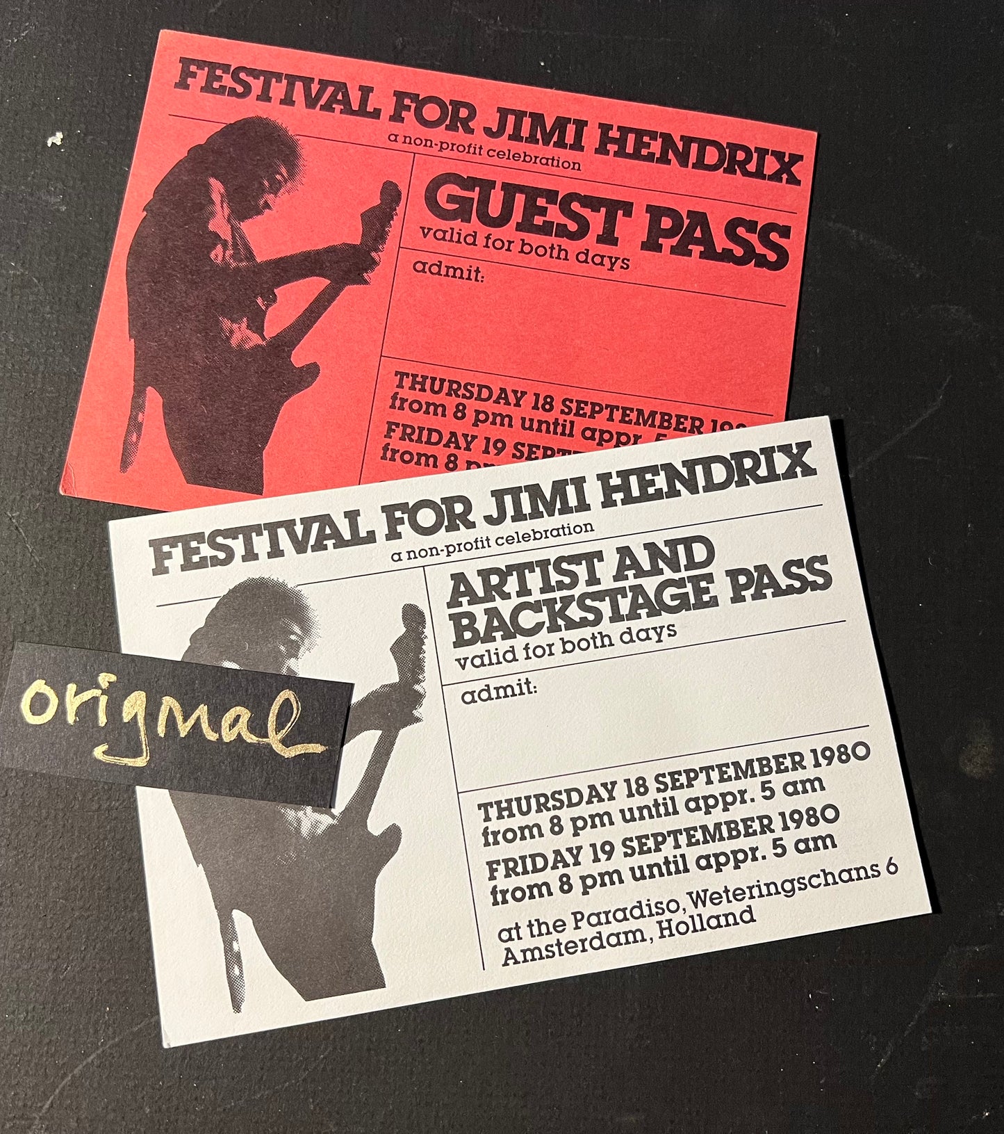 Jimi Hendrix - Backstage Pass & Guest Pass