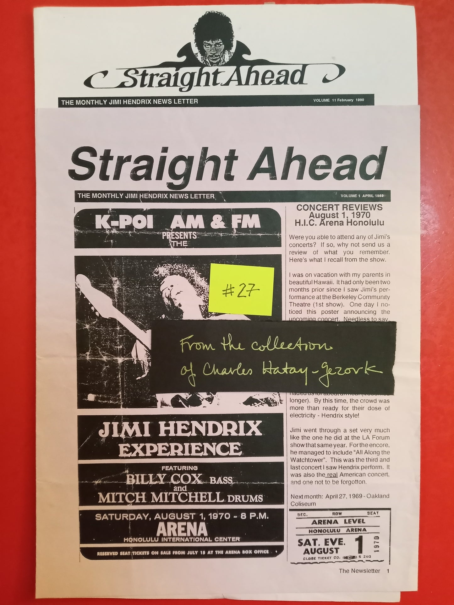 2 Straight Ahead Newsletters - Jimi Hendrix