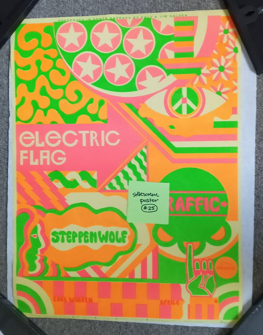 Steppenwolf, Electric Flag and Traffic - Rare Silk Screen Festival Poster